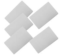 Healeved Lot de 5 Plaques Nominatives Vierges en Acier Inoxydable Cartes de Visite Métalliques à Graver Étiquettes Professionnelles Solide Format Standard pour Identification et Gravure