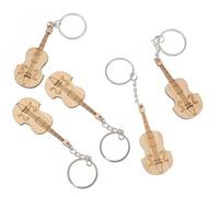 Healeved Lot de 5 Porte-Clés Musicaux en Métal Finition Argentée Miniatures Violon Décoratives pour Clés et Paquet Accessoires Originaux pour Porte-Clés de Voiture et Présents