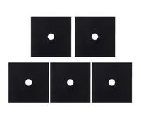 Healeved Lot de 5 Protège-brûleurs de Cuisinière à Gaz Réutilisables 27 X 27 Cm, Tapis de Protection Noir Antiadhésif, Compatible Plaques de Cuisson Gaz, Nettoyage Facile au Lave-vaisselle