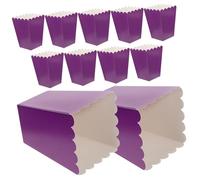 Healeved Lot de 50 Boîtes à Popcorn en Papier Violet Contenants Pliables Résistants à la Graisse pour Bonbons Gâteaux et Snacks pour Fêtes Mariages et Anniversaires Boîtes de