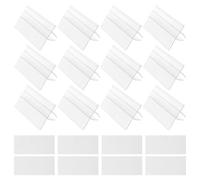 Healeved Lot de 50 Clips d'Étagère Transparents 80X42 MM en Plastique pour Porte-Étiquettes Fixation Polyvalente pour Supports de 7-12 MM Porte-Étiquette Adapté aux Commerces de Détail