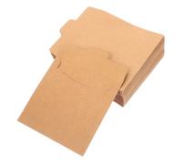 Healeved Lot de 50 Pochettes en Papier Kraft Naturel Vintage pour CD/DVD, Boîtiers Carrés en Papier Épais pour Rangement Et Emballage De Disques, pour Bricolage Et Occasions Diverses