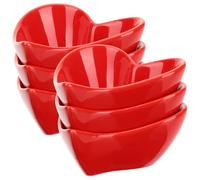 Healeved Lot de 6 Bols en Céramique Forme Cœur, Bol à Sauce et Plat de Service pour Amuse-gueules, Desserts et Apéritifs, Taille pour Fêtes, Mariage et Noël, Plateau de Fruits Élégant