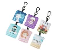 Healeved Lot de 6 Chiffons Microfibre à Lunettes Porte-clés Imprimé pour Nettoyage Écran Téléphone Portable et Lentilles, Portable et Réutilisable