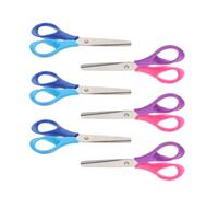 Healeved Lot de 6 Ciseaux Multifonctionnels pour Étudiants Règle Intégrée Lame Sécurisée à Pointe Arrondie Manche Ergonomique Antidérapant Couleurs Aléatoires Outils Couleur Aléatoire