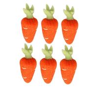 Healeved Lot de 6 Décorations en Feutrine de Laine de Carotte Grandes Breloques DIY pour Cheveux Broches et Accessoires de Vêtements Orange Vif Accessoires Créatifs Polyvalents