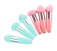 Healeved Lot de 6 Éponges Cosmétiques Multifonctionnelles, Stylo de Maquillage à Houppette, Couleurs Rose et Vert, Adaptées pour Maquillage Humide et Sec, Accessoires Professionnels