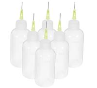 Healeved Lot de 6 Flacons Applicateurs de Colle 50 Ml Embout Aiguille en Plastique Souple Distribution Précise Bricolage et Projets DIY Flacon Doseur Pratique et Réutilisable