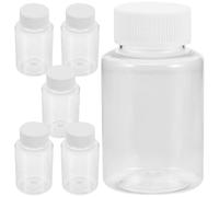 Healeved Lot de 6 Flacons d'Échantillons d'Huile Transparents en Plastique 100 Ml avec Bouchons Hermétiques Flacons de Réactifs pour Analyse et Stockage en Laboratoire