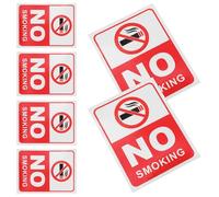 Healeved Lot de 6 Panneaux d'Interdiction de Fumer en PVC Solide Autocollants Adhésifs Rectangulaires Symboles Clairs pour Sécurité Incendie et Usage Intérieur/Extérieur Bureaux Écoles