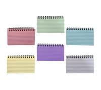 Healeved Lot de 6 Petits Cahiers Spirales Lignés Reliure Double Coil en Papier Coloré, Design Créatif, pour Étudiants et Bureau