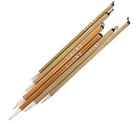 Healeved Lot de 6 Pinceaux de Calligraphie Chinoise en Poils Doux Manches Longs en Bois Tailles Variées pour Peinture Écriture Traditionnelle et Arts Plastiques pour Débutants et