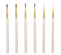 Healeved Lot De 6 Pinceaux Pour Nail Art Outil De Liner Fournitures Pour Nail Art Pinceaux Pour Salon De Manucure De Précision Pour Fibres Synthétiques Grises