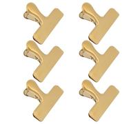 Healeved Lot de 6 Pinces à Collation en Acier Inoxydable Doré Clips Alimentaires Légers et Pratiques de T pour Fermeture Hermétique des Paquet Cuisine et Bureau Rangement Facile des