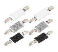 Healeved Lot de 6 Pinces à Ourlet Élastiques pour Femme - Pinces de Serrage pour Robe Châle et Cardigan - Maintien Ajustable sans Glissement - Couleurs Blanc Noir et Gris - Accessoires