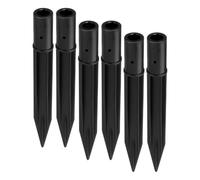 Healeved Lot de 6 Piquets D’éclairage Solaire en Plastique Abs Noir 160 Mm Diamètre 16,8 Mm pour Lampes Solaires de Jardin, Piquets de Remplacement Résistants pour Pelouse et Allée