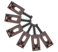 Healeved Lot de 6 Set de Pontets de Chevalet en Cuivre Rouge Sablé pour Guitare Électrique, avec Ressorts Droits et Vis Noires, Pièces de Rechange Universelles pour Stabiliser L’accordage