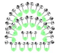 Healeved Lot de 60 Clochettes de Pêche avec Clip en Plastique Vert Alarme Double Sonnerie Sensible Indicateur d 39 Alarme pour Canne à Pêche à la Carpe Mer Robustes et Portables