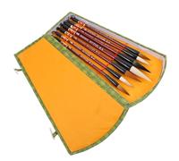 Healeved Lot de 7 set de Pinceaux de Calligraphie Chinois en Poils de Chèvre Loup et Mixte Pinceaux Aquarelle Multifonctions pour Peinture Écriture et Art Traditionnel pour Débutants