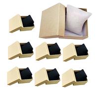 Healeved Lot de 8 Boîtes à Montres en Papier Kraft Rétro, Coffret Porte-Montre Léger et Portable, Organisateur de Bijoux pour Voyages, Format Compact, Intérieur Noir et Blanc Aléatoire