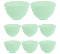 Healeved Lot de 8 bols en silicone pour mélange de masques faciaux, récipients cosmétiques pour spa, salon, accessoires de soins de la peau