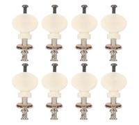 Healeved Lot de 8 Chevilles D'accordage pour Ukulélé Soprano, Mécaniques à Tige Droite Petite Poignée Ronde Blanche, Accessoires de Réglage Précis et Anti-desserrage, Compatibles Débutants