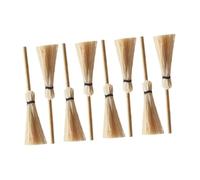 Healeved Lot de 8 Mini Balais en Paille pour Maison de Poupée, Décoration Halloween Miniature, Balai D’Halloween Modèle, Accessoires Créatifs pour Scène Miniature, Taille Petite