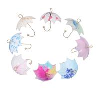 Healeved Lot de 8 Mini Breloques Parapluie en Acrylique Multicolore Pendentifs Légers pour Boucles D’Oreilles Colliers et Porte-Clés Accessoires DIY pour Création de Bijoux et