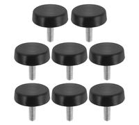 Healeved Lot de 8 Pieds Anti-Vibrations Réglables en Caoutchouc pour Tapis de Course Patins de Protection D45Xh15 MM Vis Moletée M10 Accessoires de Montage pour Équipements de Fitness à