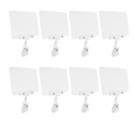 Healeved Lot de 8 set de Porte-Étiquettes Pivotants A6 en PVC Imperméable avec Pince 11 CM Tableau Blanc Effaçable à Sec pour Affichage des Prix en Magasin et Supermarché