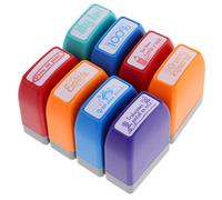 Healeved Lot de 8 set de Tampons Tampons Colorés pour Enseignants en Espagnol pour Garçon et Filles Kit Scolaire pour Matériel Pédagogique pour Bureau Présent Enseignant