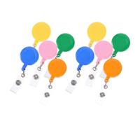 Healeved Lot de 9 Boucles de Badge Rétractables en Abs et Alliage D'aluminium, Porte-étiquette Sécurisé pour Cartes D'identité et Nom, pour Infirmières et Professionnels Couleur Aléatoire