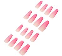 Healeved Lot de Faux Ongles Carrés à Coller Rose Dégradé Style French Manucure, Prothèses D'ongles Amovibles Couverture Complète, pour Usage Quotidien et Fêtes, Taille Unique, Plastique