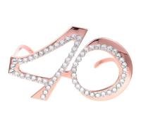 Healeved Lunettes d'Anniversaire Numérotées Quarante en Plastique PC Léger Monture Pailletée Rose Doré Verres Décoratifs en Strass pour Fête et Accessoires Photo de Fête