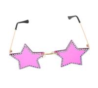 Healeved Lunettes de Soleil sans Monture Étoiles Cinq Branches Protection Uv pour Fête Cosplay et Usage Quotidien Style Mode Unisexe
