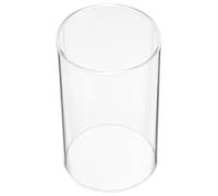 Healeved Manchon Coupe-Vent en Verre Borosilicaté Transparent Porte-Bougie Cylindrique, Couvercle de Bougie de Bureau pour Mariage et Banquet