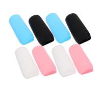 Healeved Manchons Élastiques en Silicone pour Flacons de Voyage 8 Pièces Extensibles 22 Cm Protection Anti-fuite Unisexe Usage Cosmétique et Toilette de Voyage Noir Blanc Bleu Rose