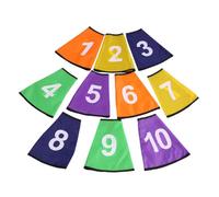 Healeved Manchons Numérotés 1 à 10 en Polyester Coloré Protège-Cônes Résistants et Réutilisables Housses de Protection pour Entraînement Sportif et Signalisation Jeu de 10 Pièces pour