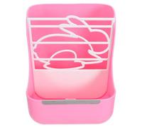 Healeved Mangeoire à Foin pour Lapin et Chinchillas en Plastique Rose avec Base Solide et Accès Facile pour Cages Compactes et Espace de Vie des Lapins
