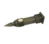 Healeved Maquette de Big Ben en Métal Finition Bronze Vert, Statuette Vintage Décorative pour Bureau et Maison, Modèle Architectural Miniature, Souvenir de Londres, Décoration Intérieure