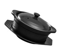 Healeved Marmite en Céramique 1,26l avec Couvercle et Fond Isolant, Pot de Ragoût Multifonction Cuisine Maison et Restauration, Casserole Antiadhésive pour Mijotés et Soupes