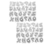 Healeved Matrices de Gaufrage DIY en Acier au Carbone 2 Lettres Majuscules Pochoirs Alphabet pour Scrapbooking Création de Cartes de Mariage et Anniversaire Outils de Découpe Métal