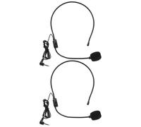 Healeved Micro à Condensateur Noir Léger Bras Réglable, Microphone Vocal Filaire pour Amplificateur de Voix, pour Chant et Animation, 2 Pièces en Plastique Ultra-léger