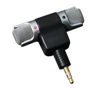 Healeved Mini Microphone Stéréo 3,5 Mm pour Ordinateur Portable Noir Enregistrement Unidirectionnel et Connecteur Mini Jack Plaqué Or en L