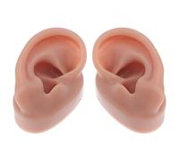 Healeved Modèle D'oreille en Silicone Souple pour Earring, Matériau Flexible et Sûr, pour Formation et Aide Pédagogique en Milieu Médical, Couleur Café, Paire Gauche et Droite