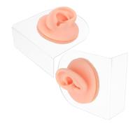 Healeved Modèle Oreille en Silicone pour Acupuncture avec Support en Acrylique, Usage Polyvalent et Double Face, pour Enseignement de L'anatomie Auriculaire