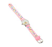 Healeved Montre-Bracelet Analogique Motif Cœur 3D en Silicone Souple Rose Clair Garçon Et Filles Étudiantes Présent Étanche Apprentissage De L'heure Éducative