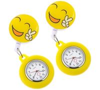 Healeved Montre de Poche à Clip pour Infirmière Lot de 2 Électronique Motif Cartoon Accessoire Pratique pour Personnel Facile à Utiliser en Milieu Hospitalier