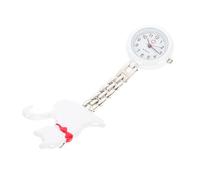 Healeved Montre de Poche Quartz Infirmière Chat Créative Blanche Suspendue pour Femmes Personnel Médical Étudiants Fonction Pratique