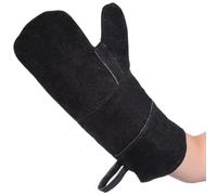 Healeved Moufles de Barbecue en Cuir Antidérapants et Thermiques Absorption de Sueur et Protection Supérieure des Mains pour Feu de Camp Cuisine